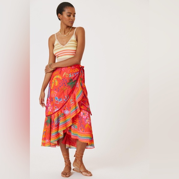FARM Rio Dresses & Skirts - NWOT Farm Rio Printed Wrap Maxi Skirt // Size L